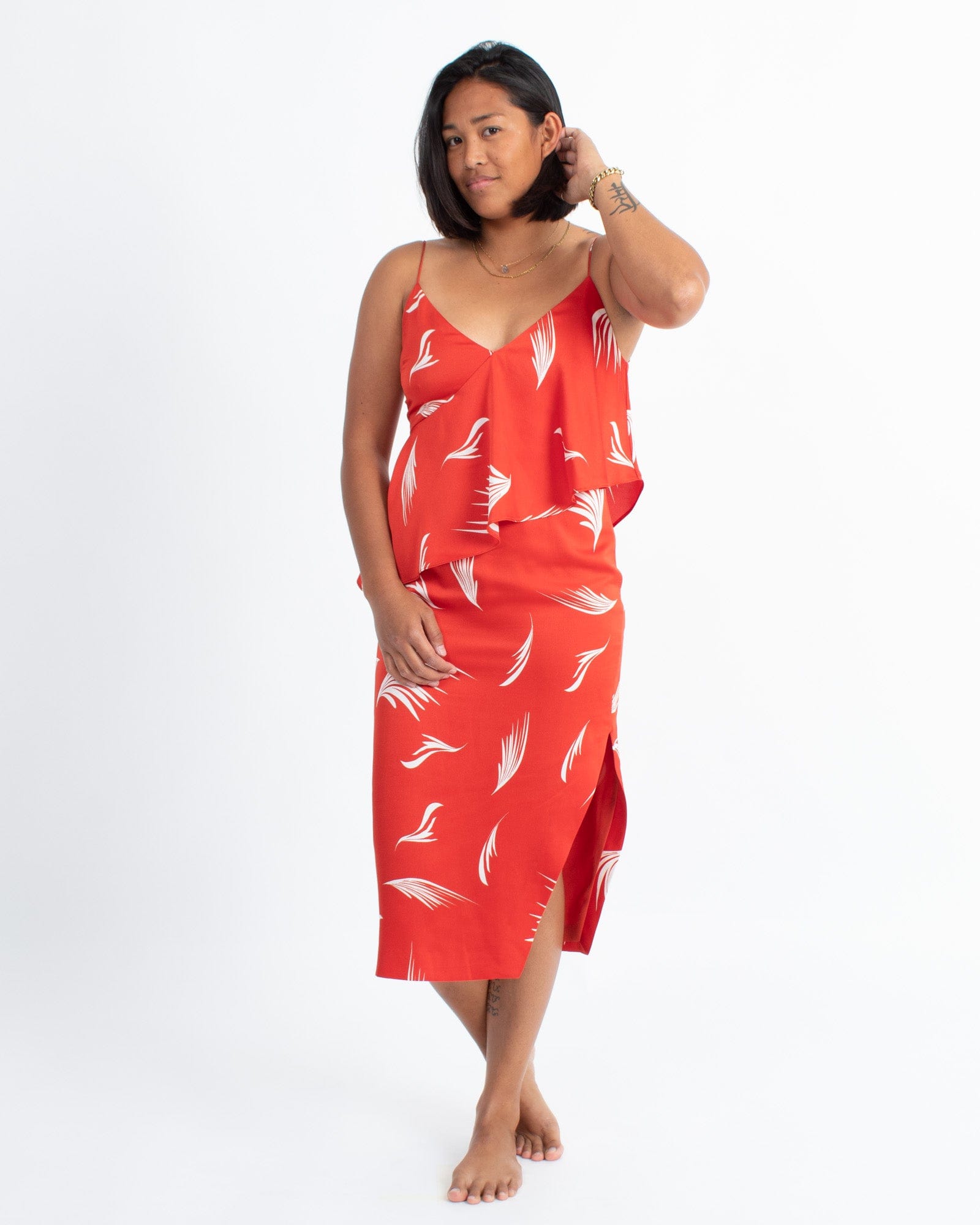 Printed Red Dress The