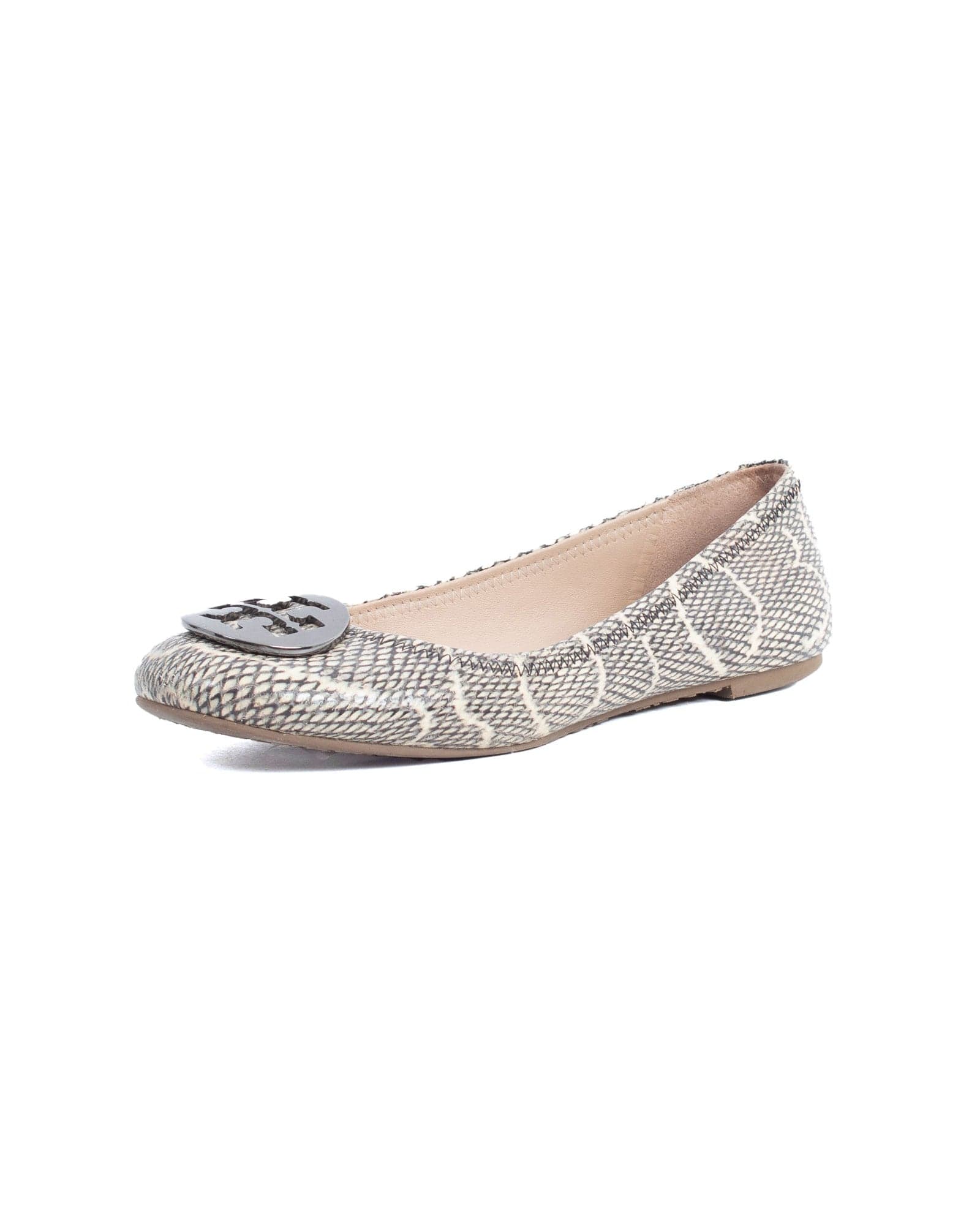 Snake Print Ballet Flats - The Revury