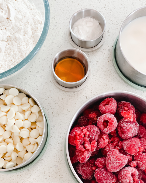 Raspberry and white chocolate muffins - back to school snack ideas