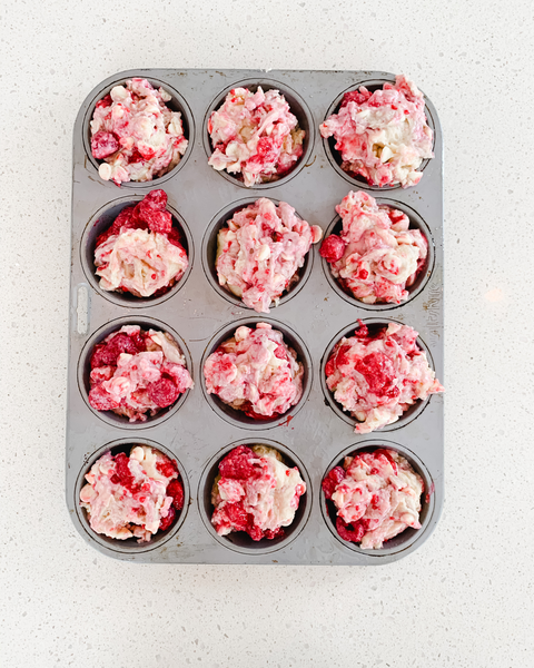 Raspberry and white chocolate muffins - back to school snack ideas