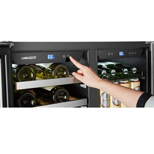 Lanbo 62 Bottles Dual Door Stainless Steel Wine Coolers LP66D - Lanbo | Wine Coolers Empire - Trusted Dealer