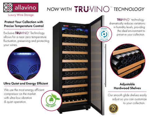 Allavino Vite II Tru-Vino 115 Bottle Stainless Steel Right Hinge Wine Fridge YHWR115-1SR20 - Allavino | Wine Coolers Empire - Trusted Dealer