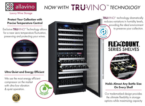 Allavino FlexCount II Tru-Vino 242 Bottle Four Zone Stainless Steel Wine Fridge 2X-VSWR121-2S20 - Allavino | wine Coolers Empire - Trusted dealer