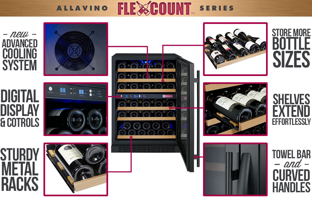 Allavino FlexCount 56 Bottle Left Hinge Wine Fridge VSWR56-1SSLN