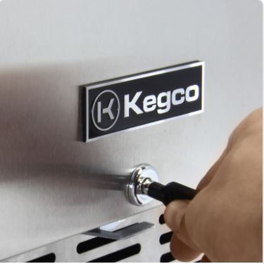 Kegco 24" Wide Dual Tap Stainless Steel Built-In Right Hinge with Kit Kegerator HK38BSU-2