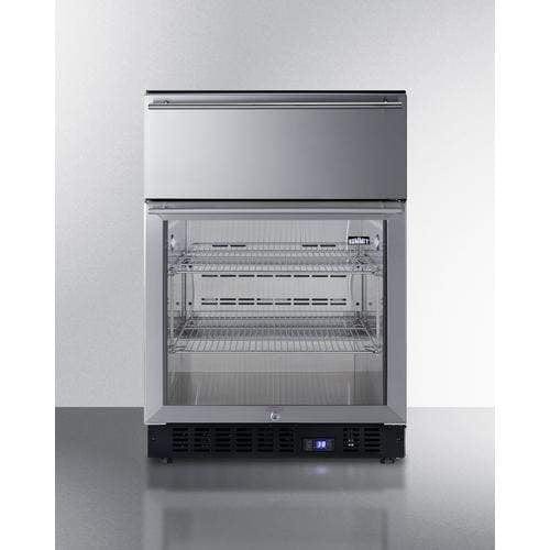 Summit 24" Wide Built-In Commercial Beverage Refrigerator With Top Drawer SCR615TD