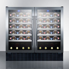 Summit 36" Wide Dual Zone Stainless Steel Built-In ADA Wine Refrigerator SWC3668ADA