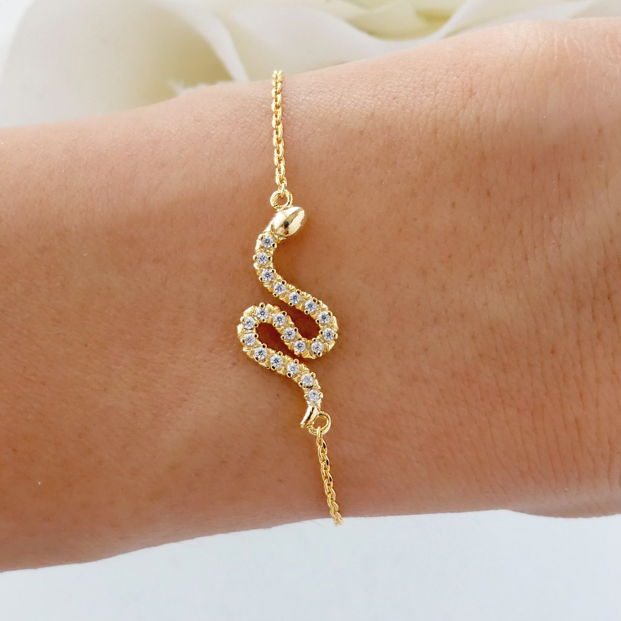 18K Crystal Snake Bracelet – Love Stylize
