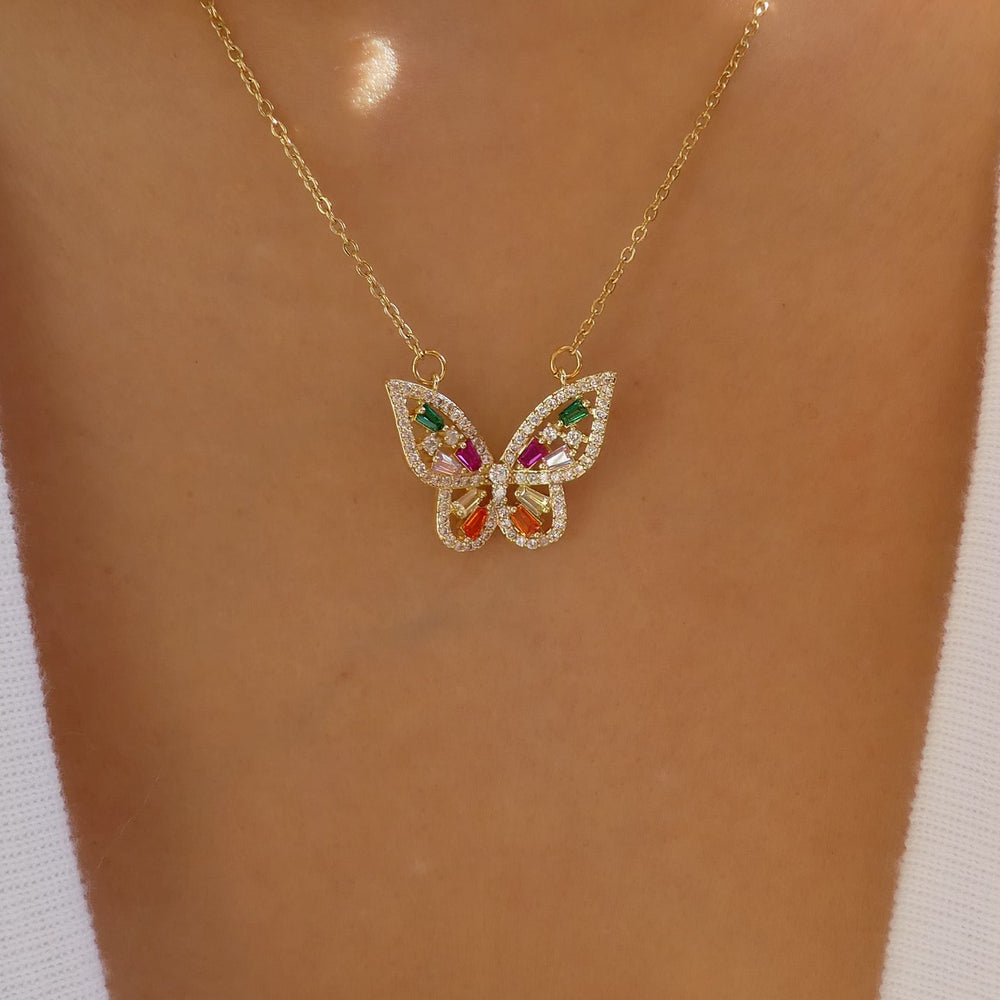 colorful butterfly necklace