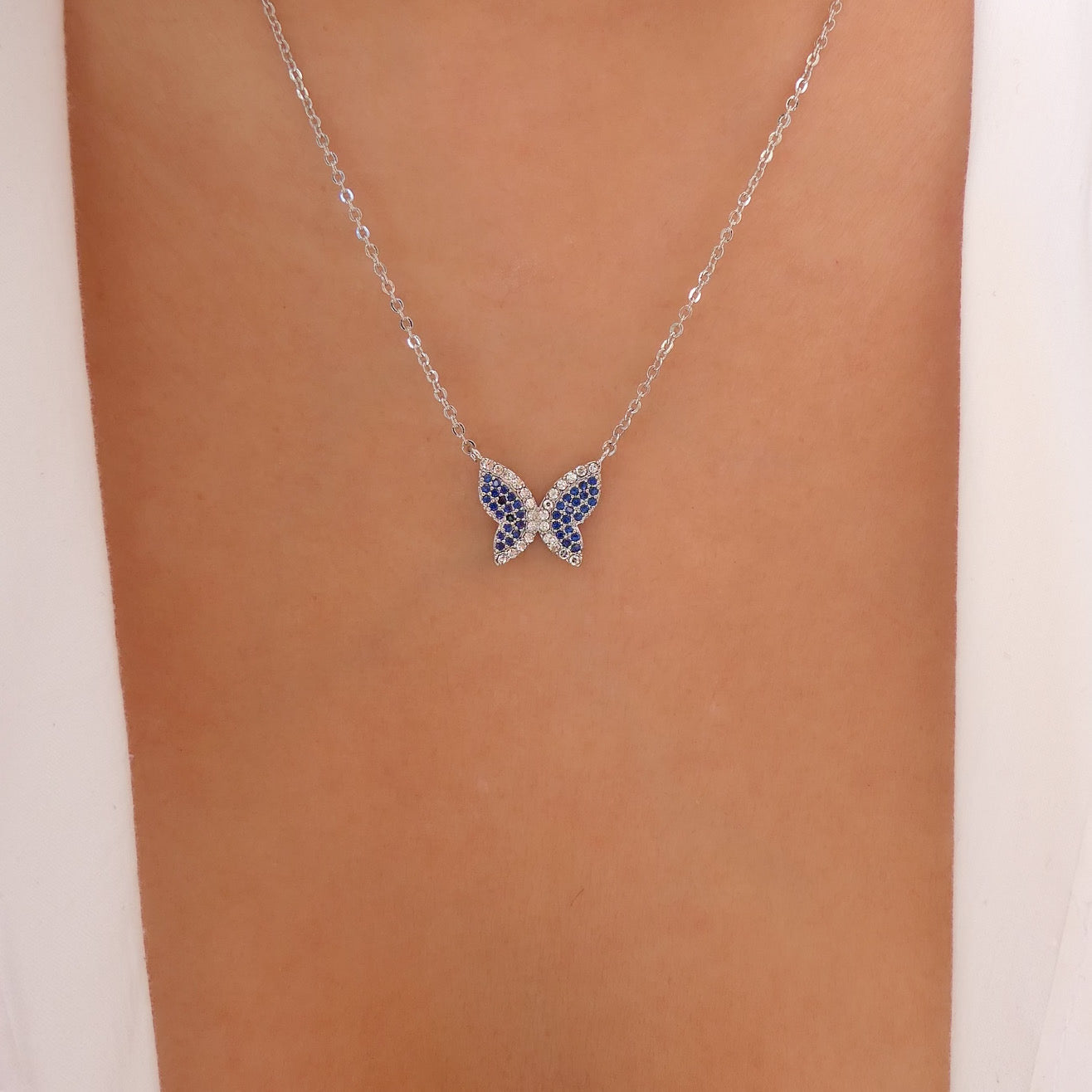 Silver Short Butterfly Charm Necklace – Feeling Pretty Sparkly LLC
