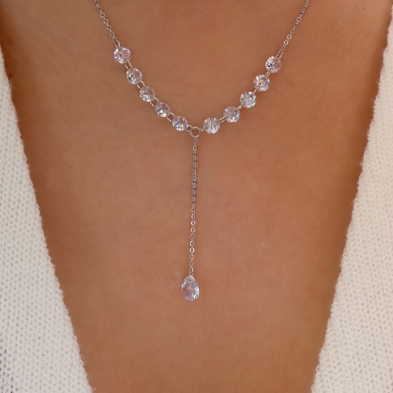 silver prom necklaces