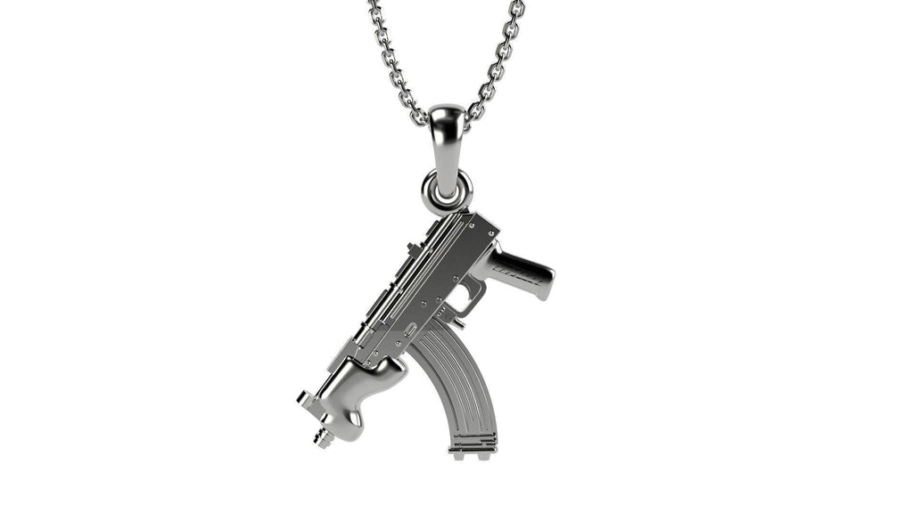 Ak-47 Pendant Necklace Stainless Steel Men's – StyleMax.