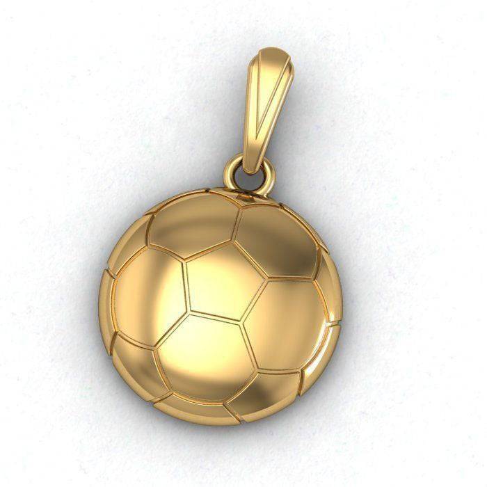 14K Yellow Gold Football Profile Pendant, 20mm, Adult Unisex