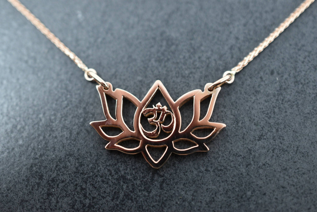 Om (Aum) Pendant, Lotus Flower & Namaste Charm Necklace in Sterling Si -  Zoe and Piper