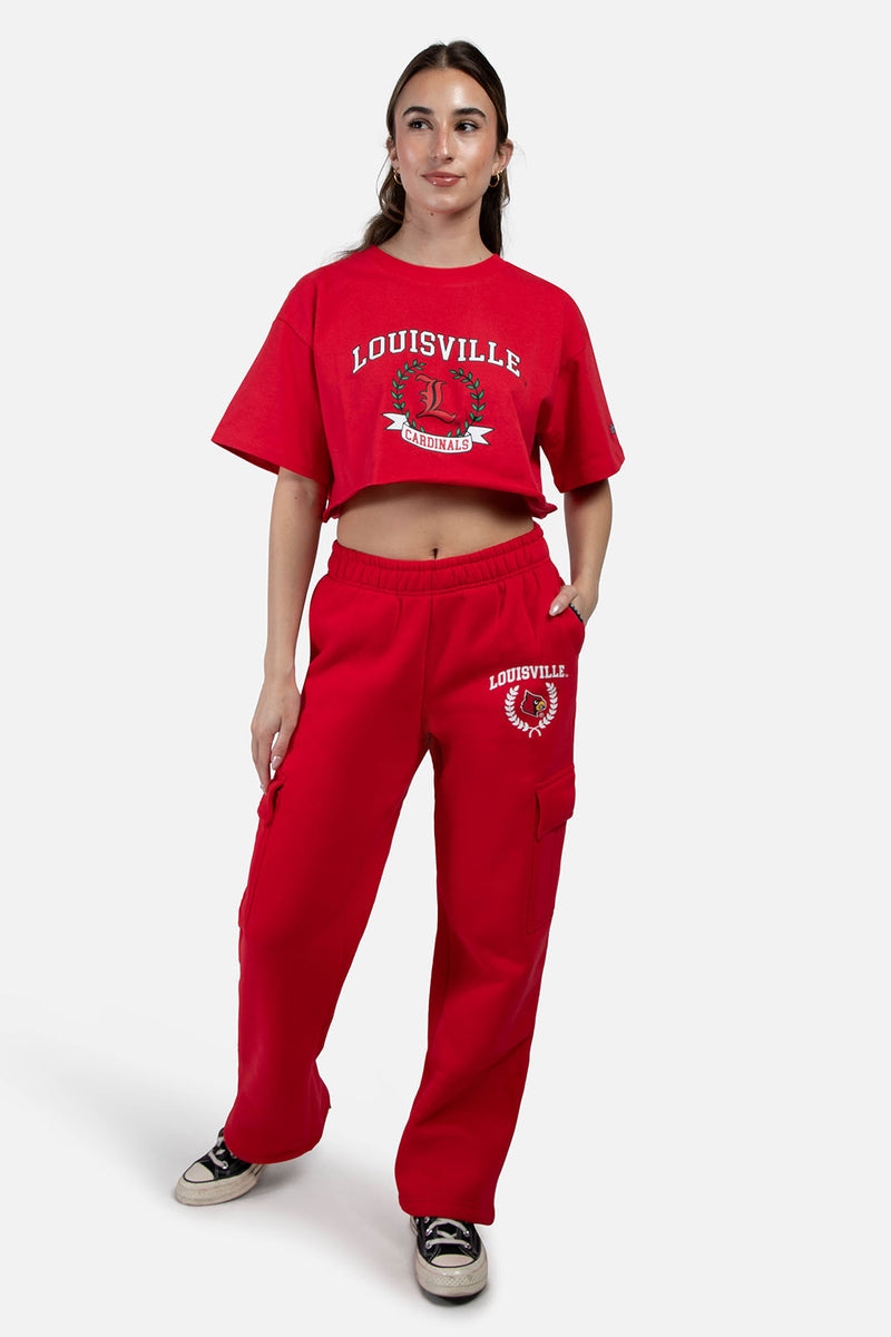 University of Louisville Cropped Hoodie Small / Red | Hype and Vice