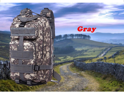 Gray bag for  hikers 