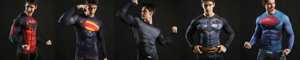 super hero tchirt compression for gym