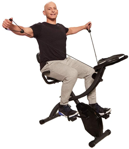 folding exercise bike with resistance bands