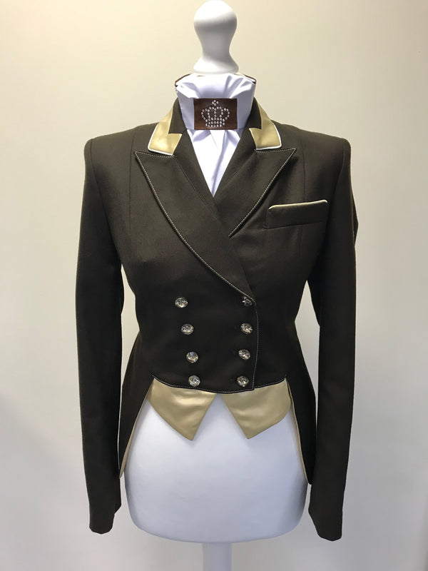 Flying Changes Ladies Isabell Dressage Tailcoat, Navy, Rose Gold