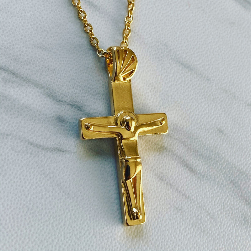 18k italian gold crucifix