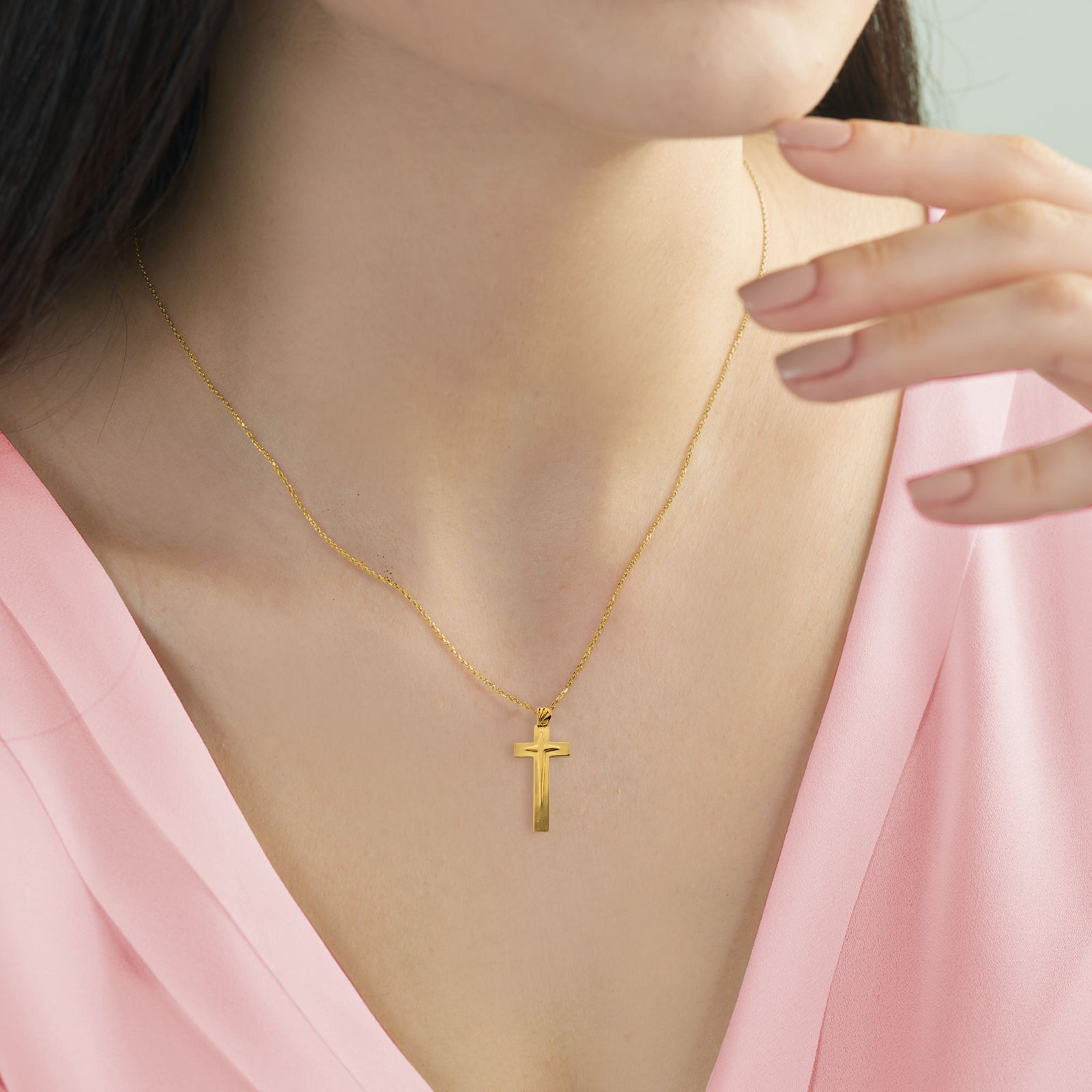 18K Gold Vermeil Star Cross Necklace – Divine Box