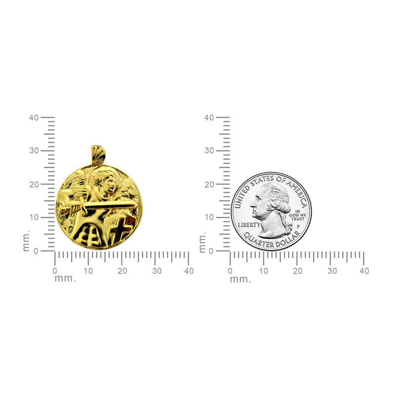 18K Gold Vermeil Saint Michael Round Necklace - Divine Box