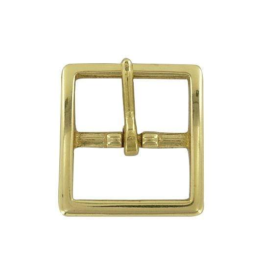 S002B BOC Rectangle Buckle Solid Brass Buckle Center Bar Single Prong  Buckle Fits 1-1/4 Wide Belt (Gold)
