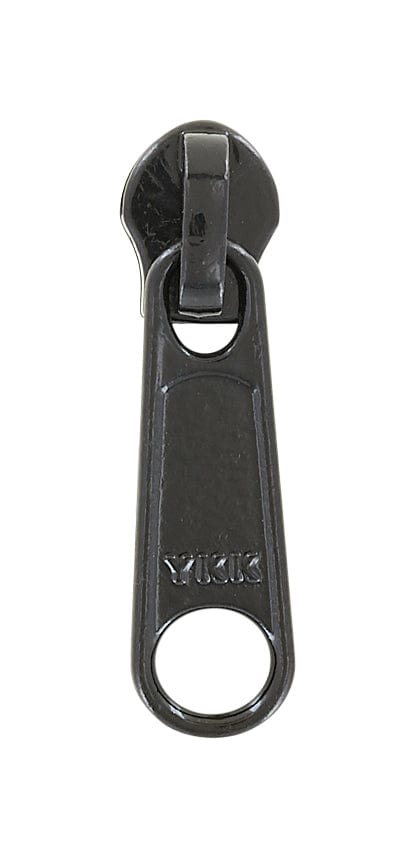 Zipper Repair - YKK #3 Coil Slider Antique Silver Rubber Tab Semi