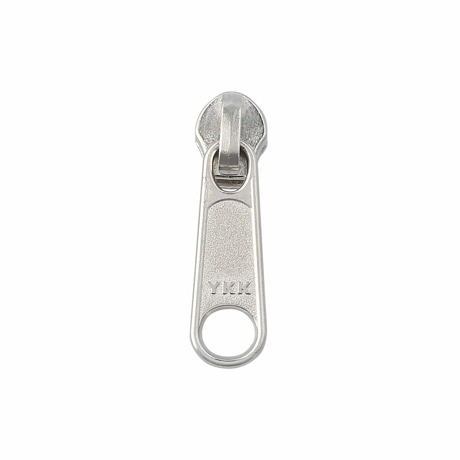 5 Black, Coil, YKK Long Tab Semi-Swivel RC Zipper Slider, Zinc