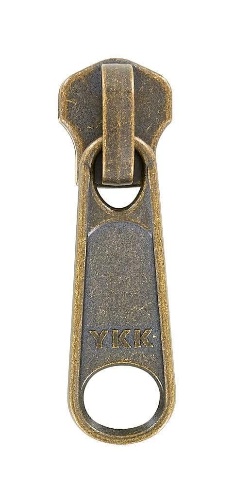 #5 Antique Brass, YKK Auto Lock Slider, Zinc Alloy, #5M-5-ANTB