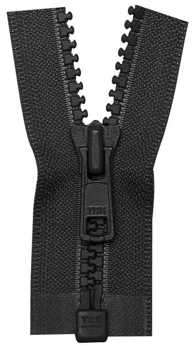 36 Vislon Jacket Reversible Zipper ~ YKK #5 2-Way Molded Separating ~  580 Black (1 Zipper/pack)