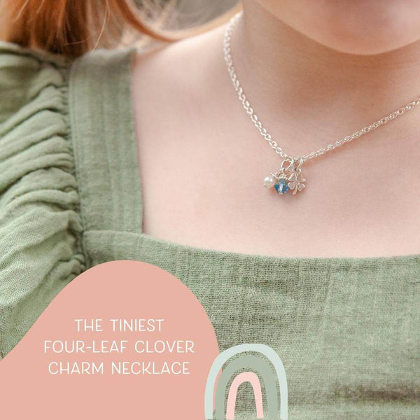 Tiniest lucky clover necklace for girls.