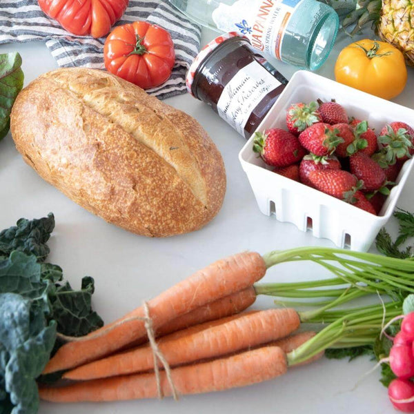 farmer's market groceries for the food pantry.