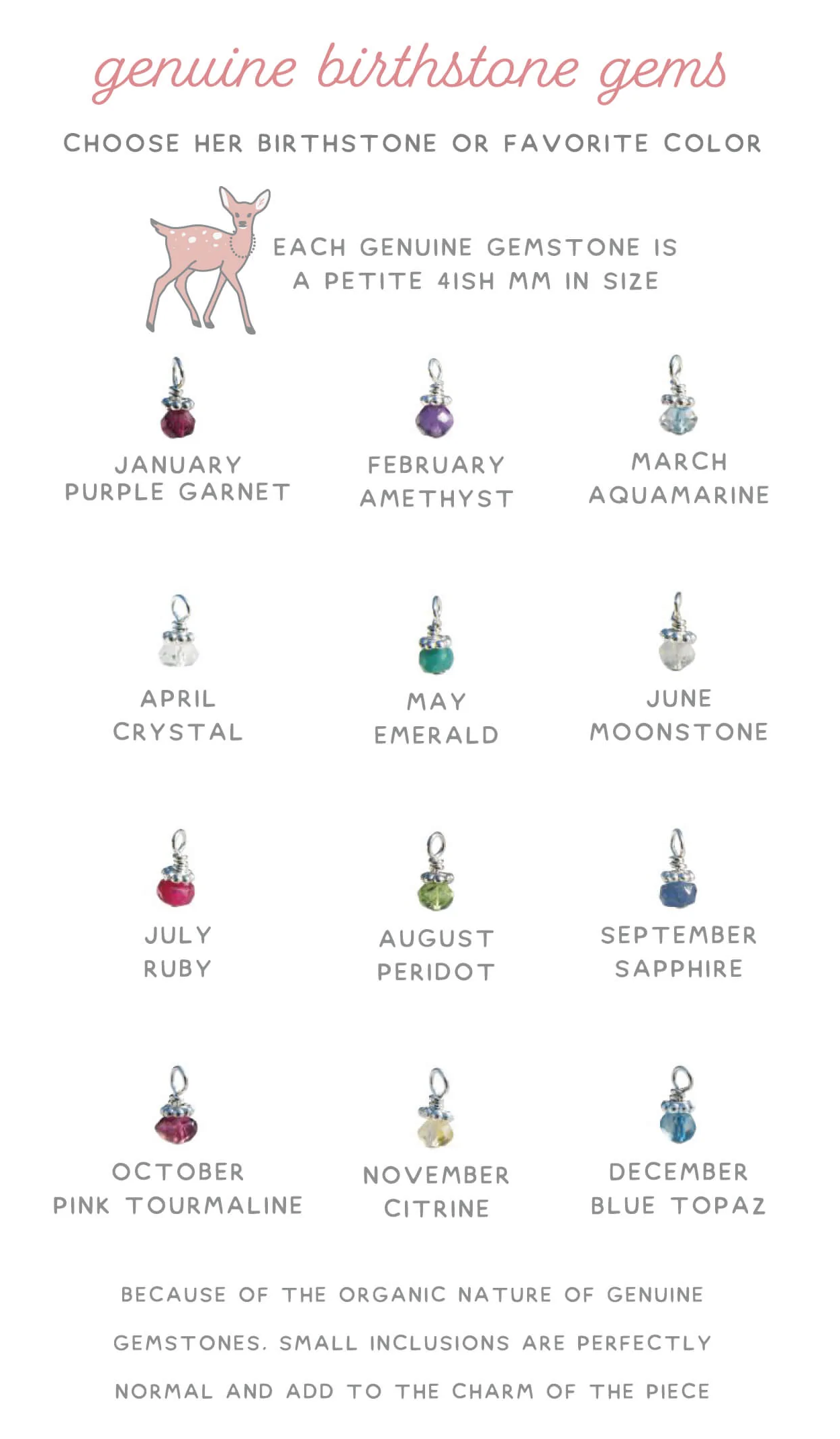 genuine birthstone chart