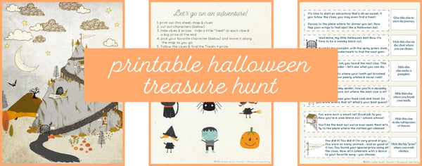 Free printable Halloween Treasure Hunt with Clues from Little Girl's Pearls.