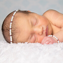 shop new baby girl modern heirloom pearl bracelet and necklace sets for newborns.
