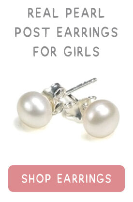 Real pearl post earrings for girls.