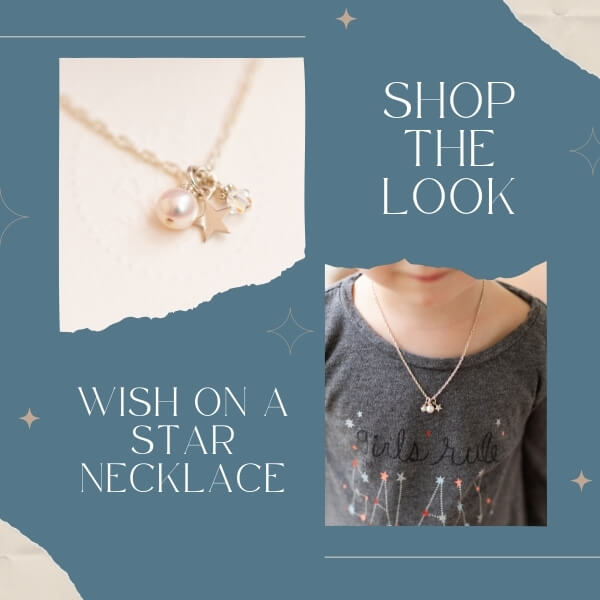 Wish on a star necklace for girls.