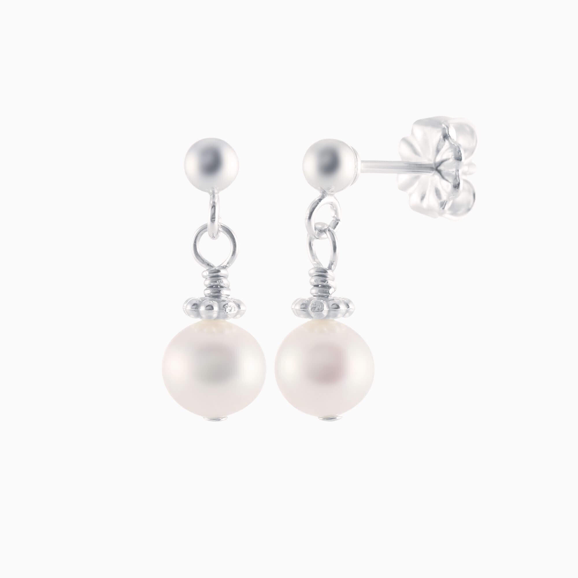 Precious Pearl and Daisy Dangle Post Earrings – Little Girl's Pearls