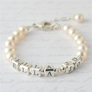 pearl christening bracelet