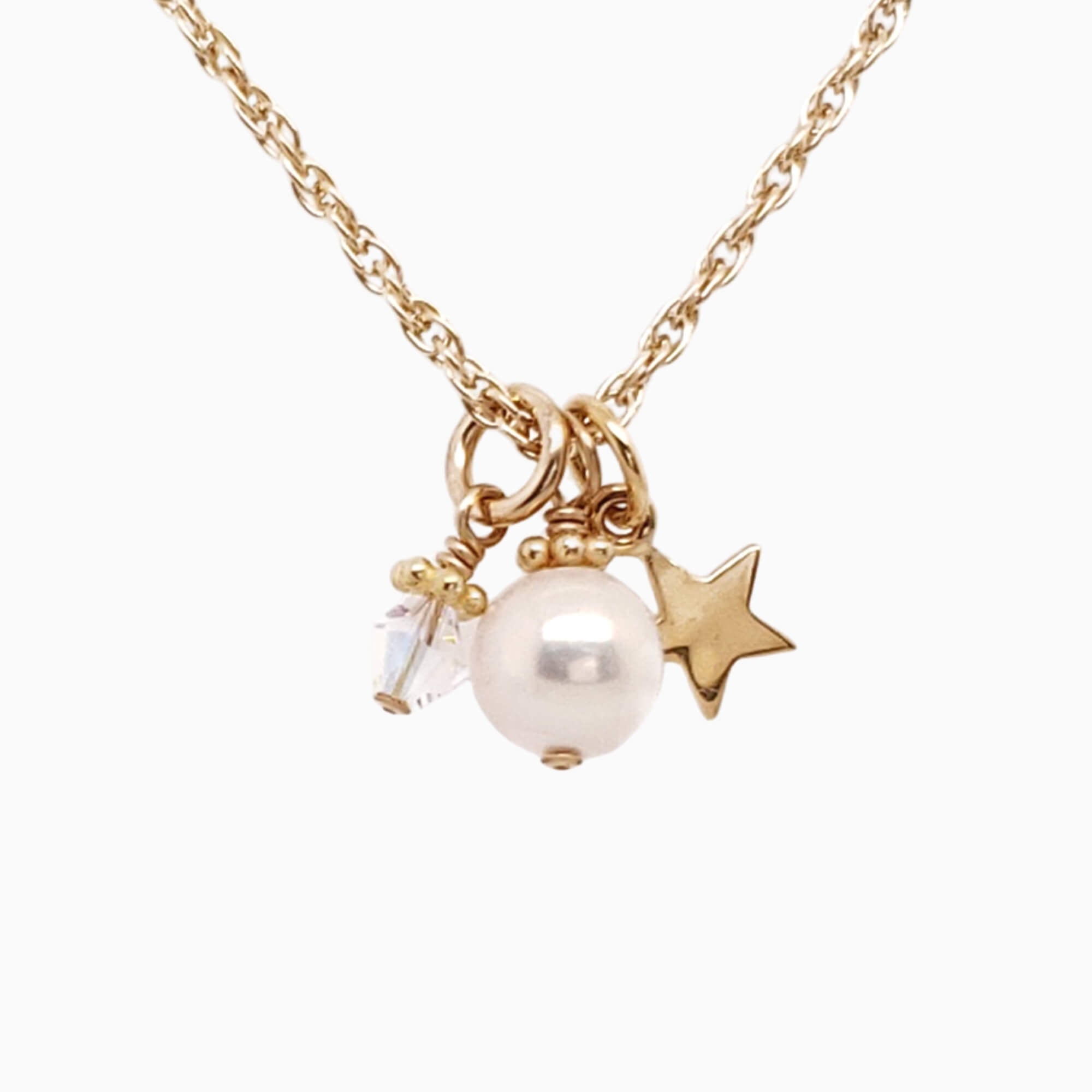 Golden Reach for the Stars Necklace - Little Girls Pearls product image