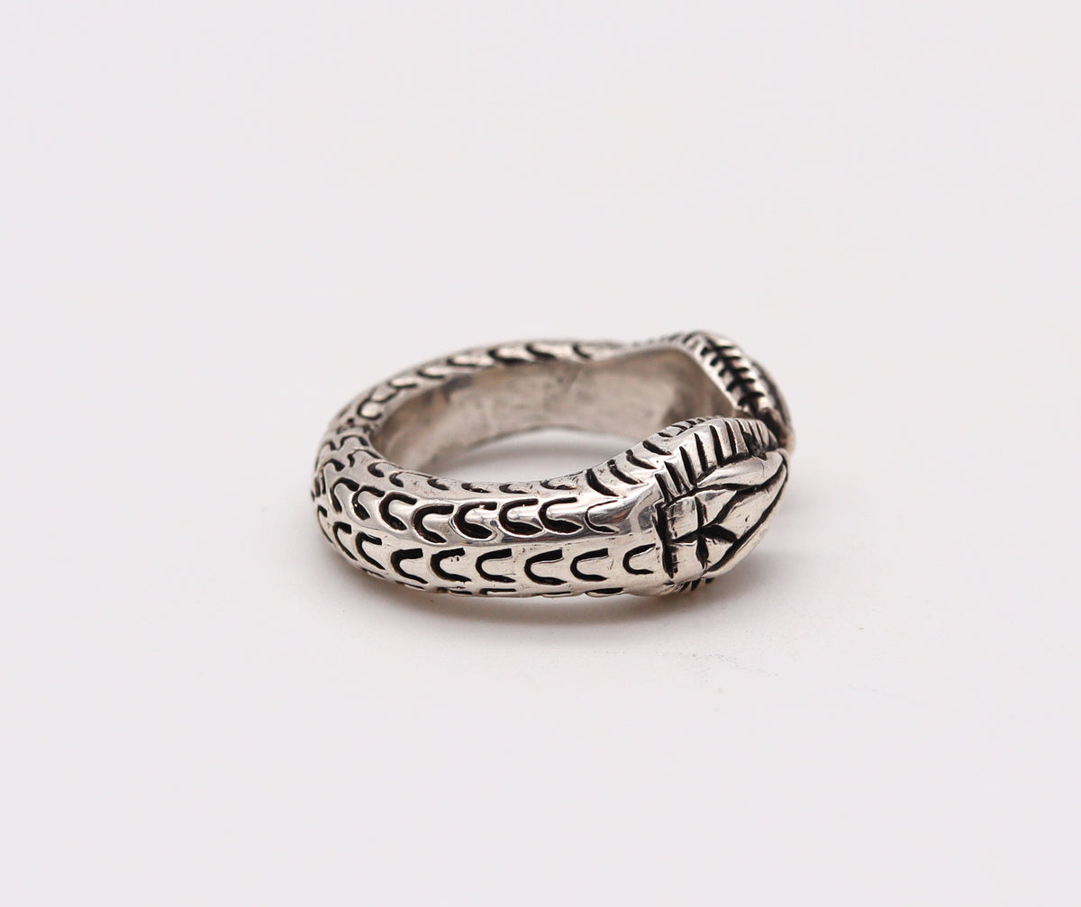 -French Etruscan Revival Snakes Cuff Ring In Solid .925 Sterling Silve ...