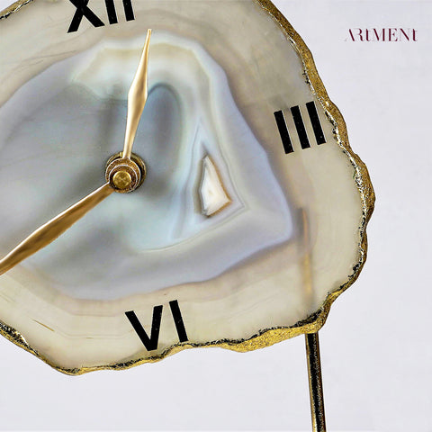 Surreal Molten Crystal Agate Table Clock