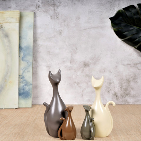 Modern Art Family of Cats Table Accents