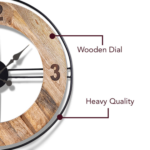 Artsy Wooden Minimalist Wall Clock