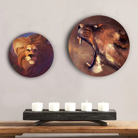 Fierce Lion and Lioness Canvas