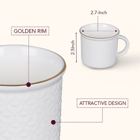 Minimalist Basic White Tea Cups Set