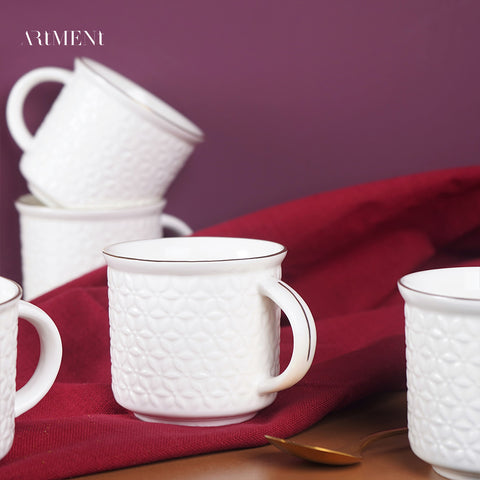 Minimalist Basic White Tea Cups Set