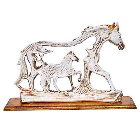 Feng Shui Galloping Horse Showpiece with Wooden Base