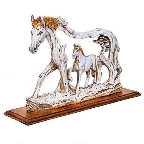 #Pooja Box Feng Shui Galloping Horse Showpiece with Wooden Base